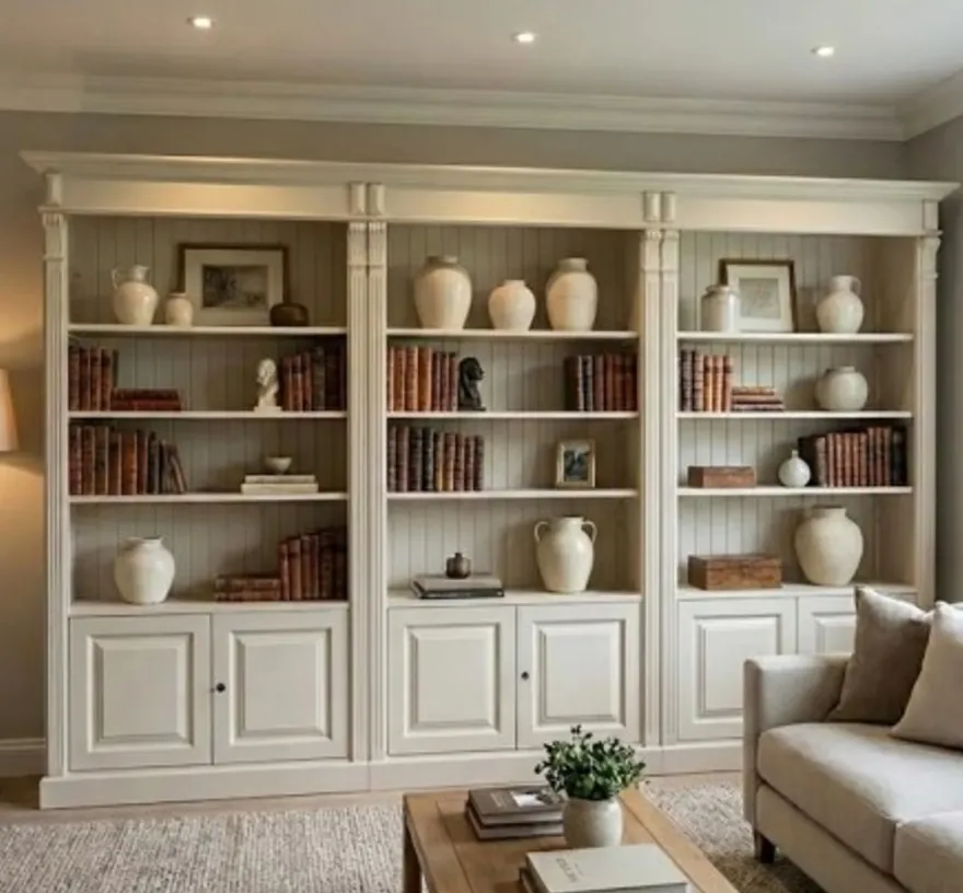 Casa Padrino Bücherregal im Landhausstil, 340 x 46 x 197 cm