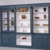 Casa Padrino Bücherregal im Landhausstil mit 4 Glastüren, 286 x 51 x 228 cm