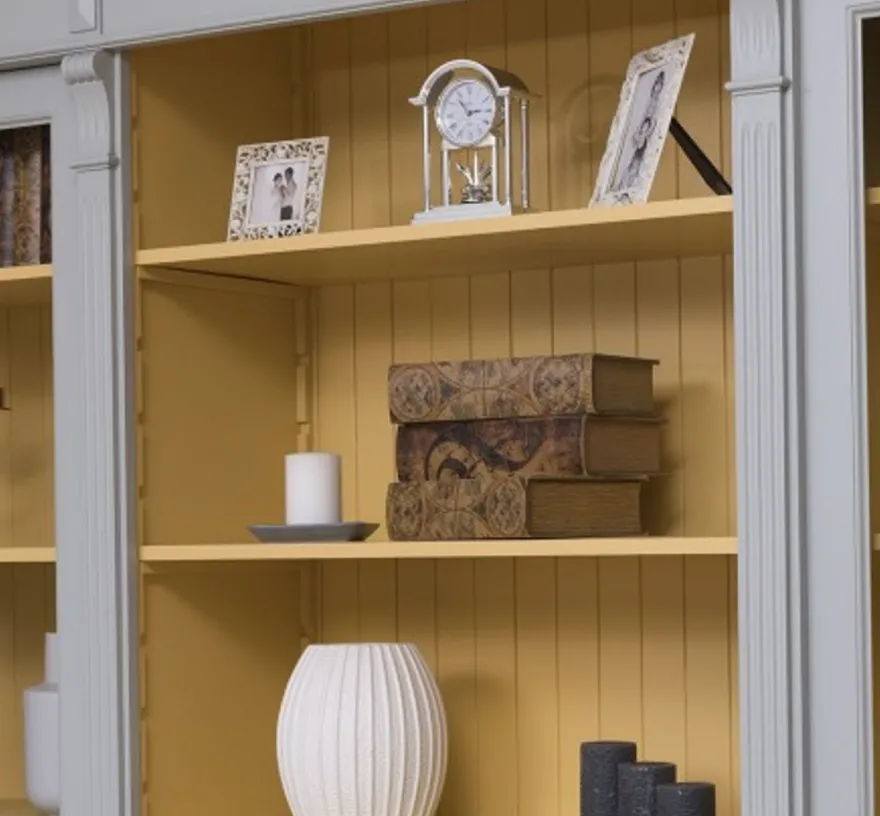 Casa Padrino Bücherregal im Landhausstil mit 4 Glastüren, 286 x 51 x 228 cm