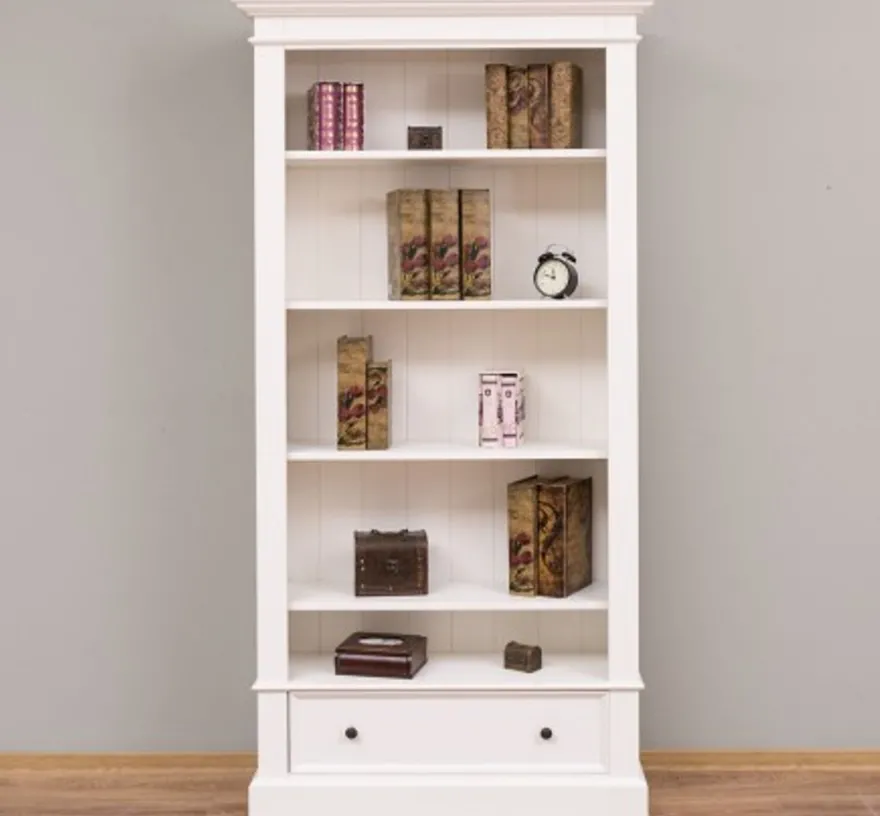 Casa Padrino Bücherregal im Landhausstil mit 1 Schublade, 100 x 32 x 195 cm