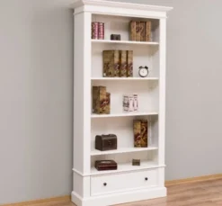 Casa Padrino Bücherregal im Landhausstil mit 1 Schublade, 100 x 32 x 195 cm