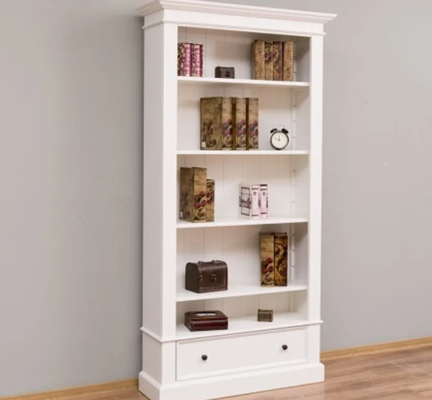 Casa Padrino Bücherregal im Landhausstil mit 1 Schublade, 100 x 32 x 195 cm