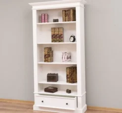 Casa Padrino Bücherregal im Landhausstil mit 1 Schublade, 100 x 32 x 195 cm