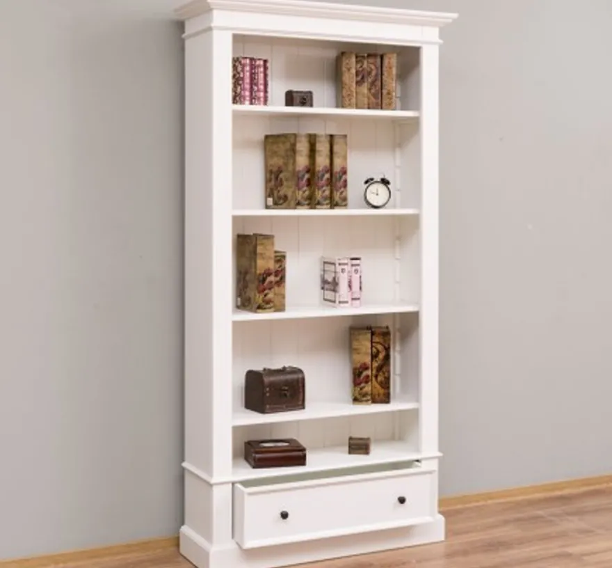 Casa Padrino Bücherregal im Landhausstil mit 1 Schublade, 100 x 32 x 195 cm