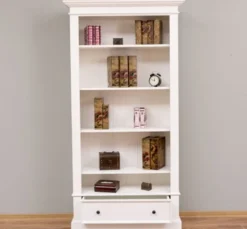 Casa Padrino Bücherregal im Landhausstil mit 1 Schublade, 100 x 32 x 195 cm
