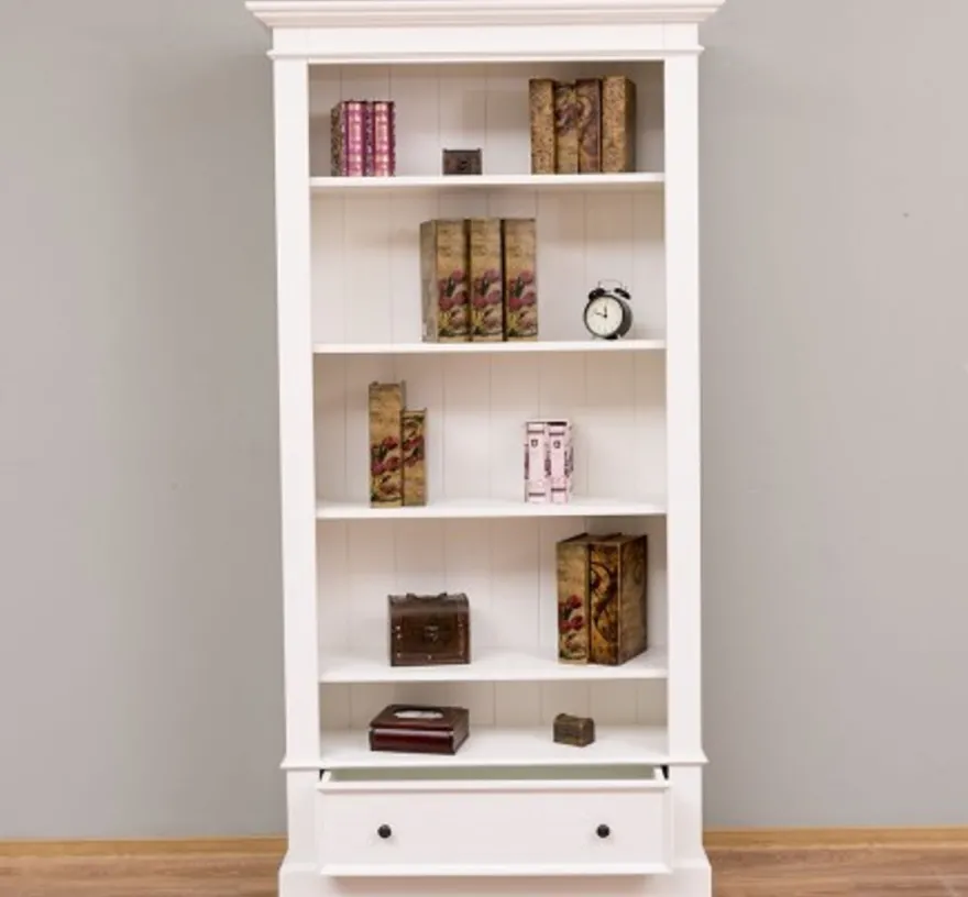 Casa Padrino Bücherregal im Landhausstil mit 1 Schublade, 100 x 32 x 195 cm