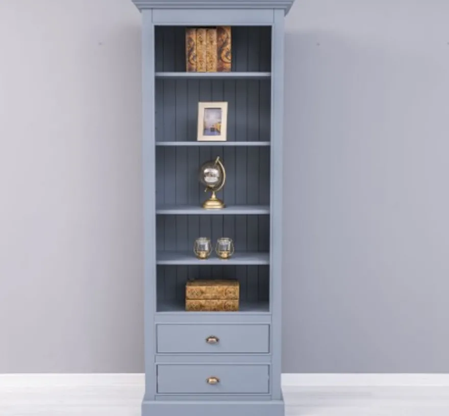 Casa Padrino Bücherregal im Landhausstil mit 2 Schubladen, 79 x 39 x 210 cm