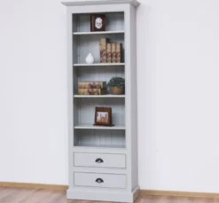Casa Padrino Bücherregal im Landhausstil mit 2 Schubladen, 79 x 39 x 210 cm