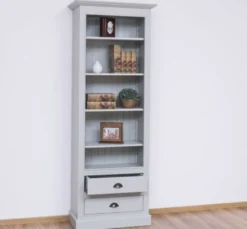 Casa Padrino Bücherregal im Landhausstil mit 2 Schubladen, 79 x 39 x 210 cm