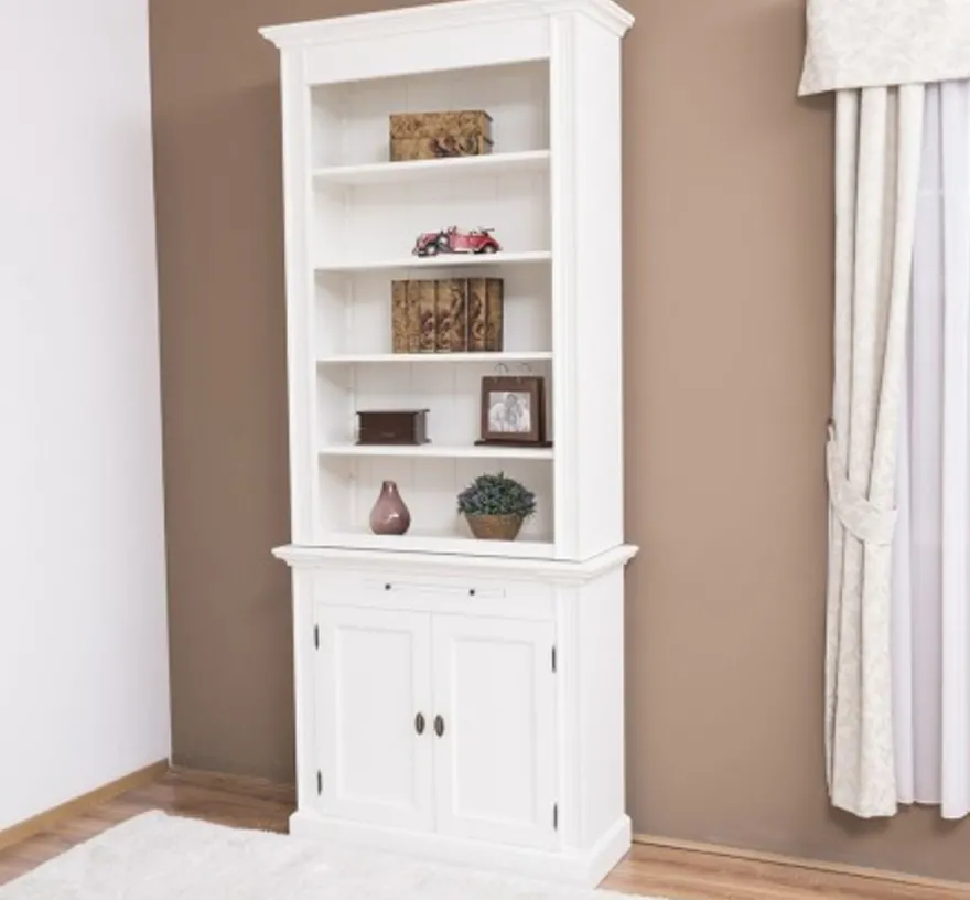 Casa Padrino Bücherregal im Landhausstil mit 2 Türen, 100 x 40 x 240 cm