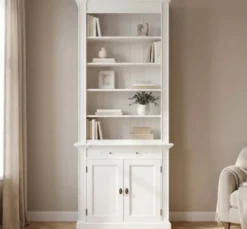 Casa Padrino Bücherregal im Landhausstil mit 2 Türen, 100 x 40 x 240 cm