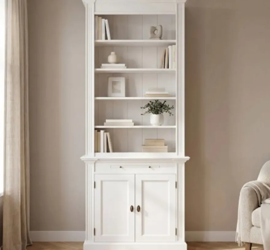 Casa Padrino Bücherregal im Landhausstil mit 2 Türen, 100 x 40 x 240 cm