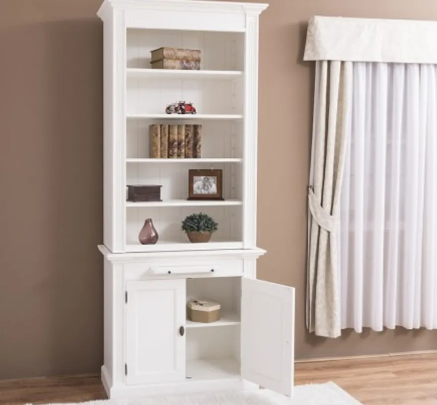 Casa Padrino Bücherregal im Landhausstil mit 2 Türen, 100 x 40 x 240 cm