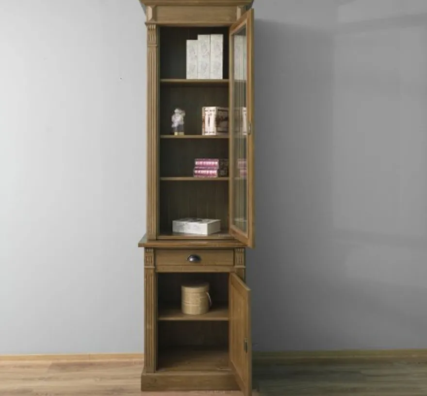 Casa Padrino Bücherregal im Landhausstil mit 1 Tür, 73 x 51 x 240 cm