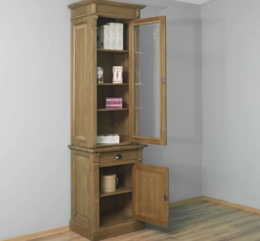 Casa Padrino Bücherregal im Landhausstil mit 1 Tür, 73 x 51 x 240 cm