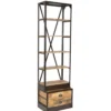 Casa Padrino Bücherregal Natur Antik-Look 60 x 40 x H.210 cm - Regalschrank, Bücherschrank