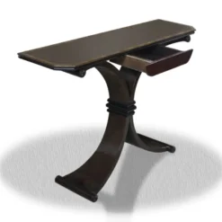 Casa Padrino Beistelltisch mit Schublade Schwarz 100 x 35 x H. 85 cm - Luxus Konsole im modernen Design