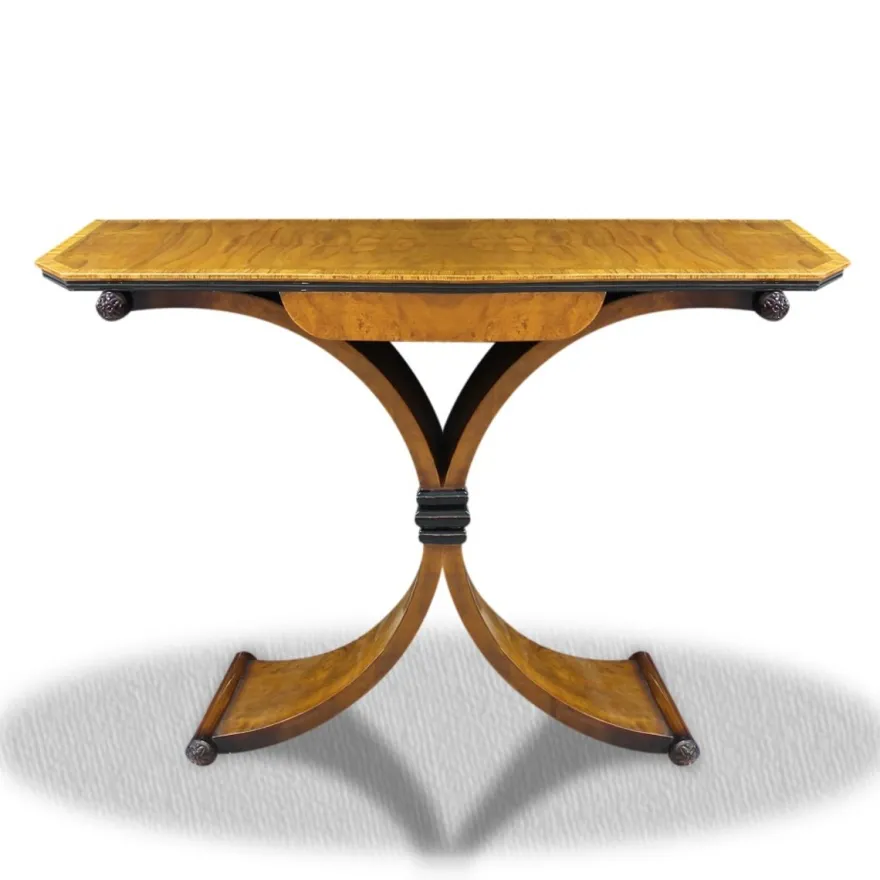 Casa Padrino Beistelltisch mit Schublade in Braun und Schwarz, 100 x 35 x H. 85 cm - Luxus Konsolentisch