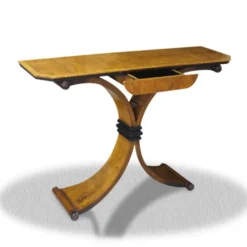 Casa Padrino Beistelltisch mit Schublade in Braun und Schwarz, 100 x 35 x H. 85 cm - Luxus Konsolentisch