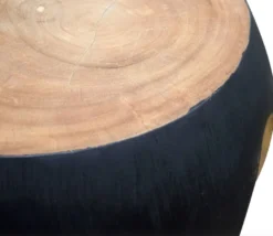 Casa Padrino Beistelltisch Schwarz / Naturfarben 40 x H. 54,5 cm - Wohnzimmermöbel