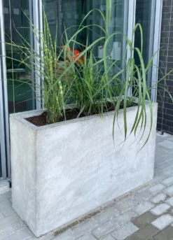 Casa Padrino Beton Blumenkübel Grau 120 x 40 x H. 74 cm - Rechteckiger Beton Pflanzkübel