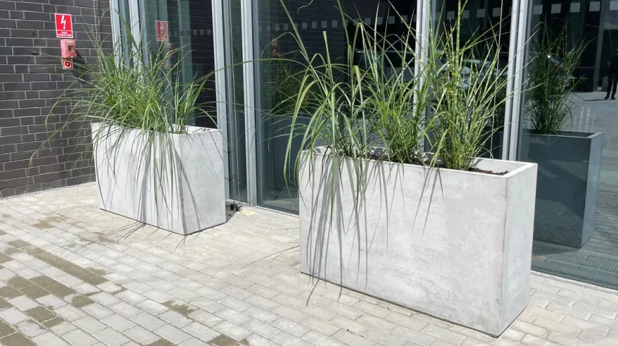 Casa Padrino Beton Blumenkübel Grau 120 x 40 x H. 74 cm - Rechteckiger Beton Pflanzkübel