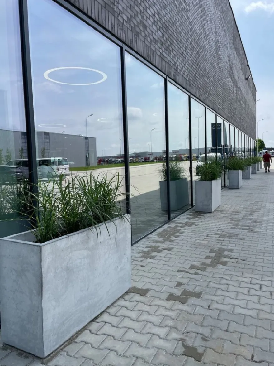 Casa Padrino Beton Blumenkübel Grau 120 x 40 x H. 74 cm - Rechteckiger Beton Pflanzkübel