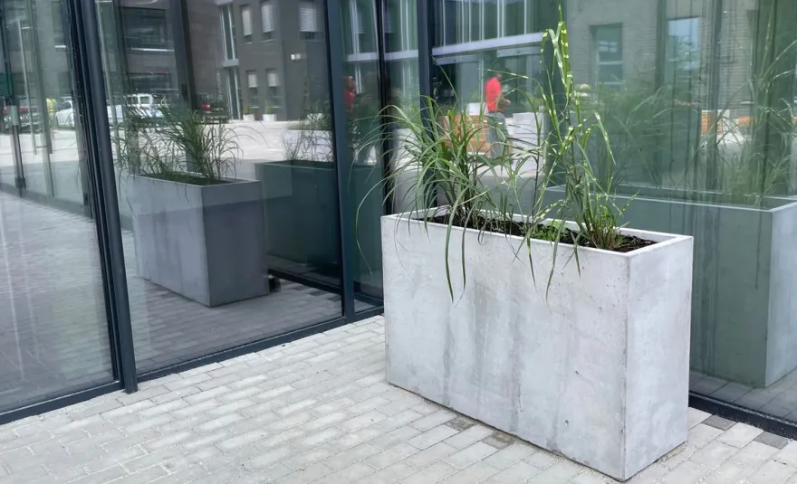 Casa Padrino Beton Blumenkübel Grau 120 x 40 x H. 74 cm - Rechteckiger Beton Pflanzkübel