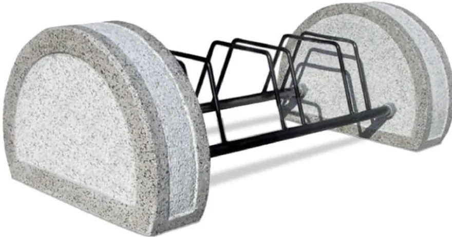 Casa Padrino Beton Metall Fahrradständer Grau / Schwarz 108 cm - Stadt & Park Möbel