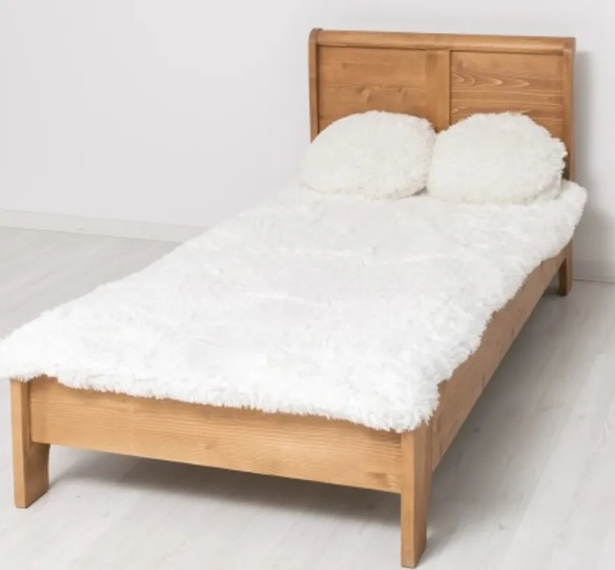 Casa Padrino Bett im Landhausstil Nussbaum hell gewachst, 90 x 190 x 90 cm