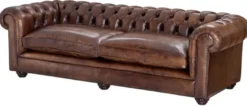 Casa Padrino Büffelleder 2er Sofa Braun 240 x 94 x H. 70 cm - Luxus Qualität