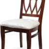 Casa Padrino Biedermeier Esszimmer Stuhl Creme / Dunkelbraun 50 x 56 x H. 96 cm - Massivholz Küchen Stuhl - Massivholz Esszimmer Möbel - Biedermeier Esszimmer Möbel