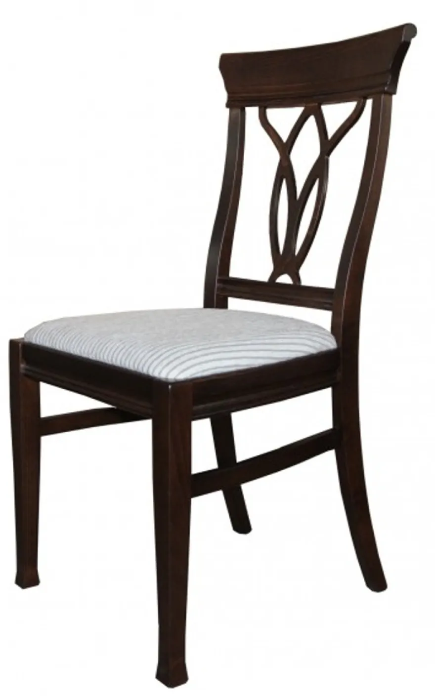 Casa Padrino Biedermeier Esszimmer Stuhl ohne Armlehne Beige / Braun - Möbel Restaurant Hotel Gastronomie Bestuhlung