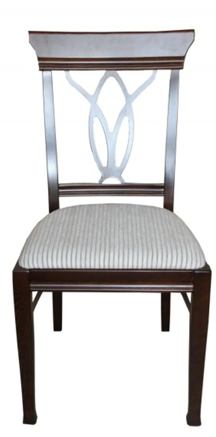 Casa Padrino Biedermeier Esszimmer Stuhl ohne Armlehne Beige / Braun - Möbel Restaurant Hotel Gastronomie Bestuhlung