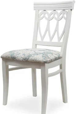 Casa Padrino Biedermeier Esszimmer Stuhl Türkis / Weiß 50 x 56 x H. 96 cm - Massivholz Küchen Stuhl - Massivholz Esszimmer Möbel - Biedermeier Esszimmer Möbel
