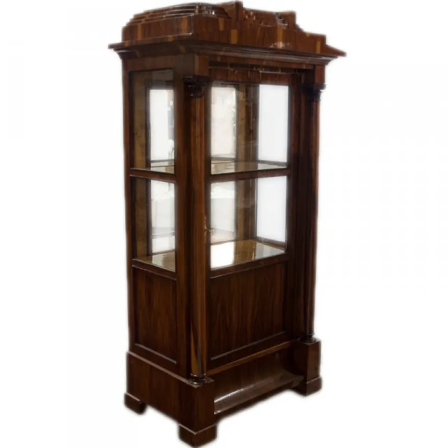 Casa Padrino Biedermeier Vitrine aus Mahagoni Holz, Vitrinenschrank im Art Deco Stil, 80 x 45 x 180 cm