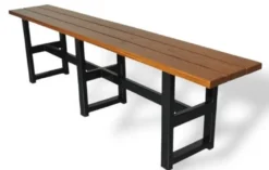 Casa Padrino Biergarten Industrie Stil Sitzbank Dunkelbraun / Schwarz 180 x 35 x H. 45 cm - Massivholz Bank - Biergarten Terrassen Gastronomie Möbel