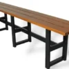 Casa Padrino Biergarten Industrie Stil Sitzbank Dunkelbraun / Schwarz 200 x 35 x H. 45 cm - Massivholz Bank - Biergarten Terrassen Gastronomie Möbel