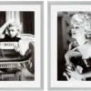 Casa Padrino Bilder 2er Set Marilyn Monroe Silber 69 x H. 89 cm - Luxus Wanddekoration