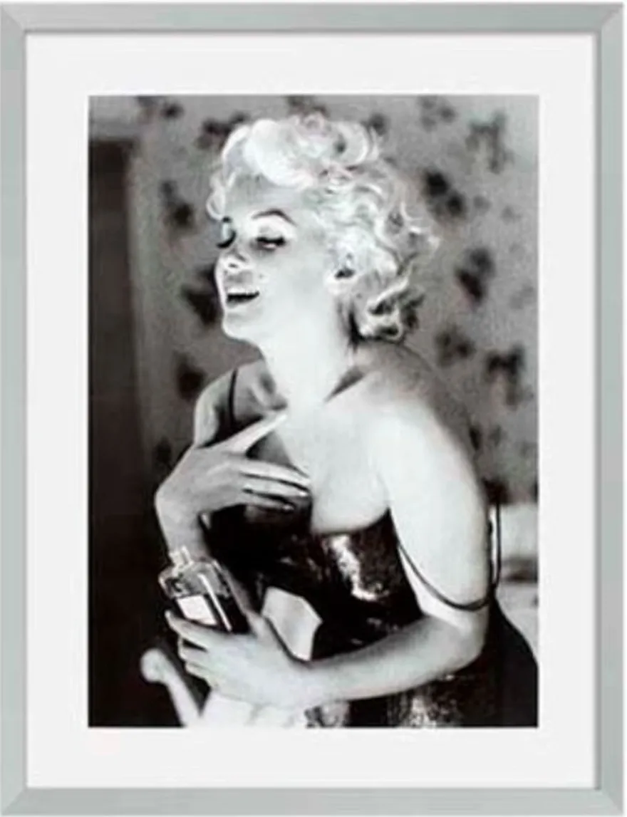 Casa Padrino Bilder 2er Set Marilyn Monroe Silber 69 x H. 89 cm - Luxus Wanddekoration