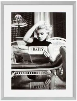 Casa Padrino Bilder 2er Set Marilyn Monroe Silber 69 x H. 89 cm - Luxus Wanddekoration