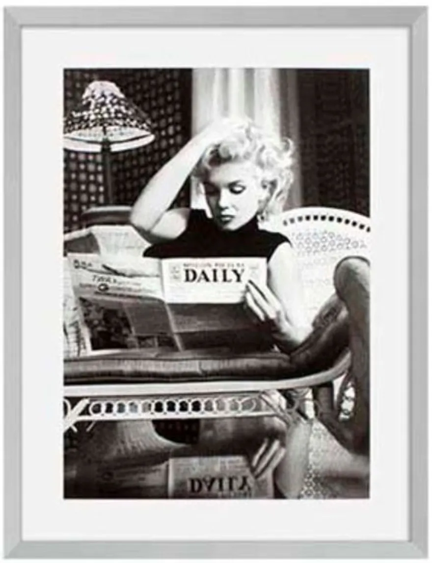 Casa Padrino Bilder 2er Set Marilyn Monroe Silber 69 x H. 89 cm - Luxus Wanddekoration