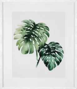 Casa Padrino Bilder / Kunstdruck Set Tropische Pflanzen Grün / Weiß 59 x H. 69 cm - Luxus Deko