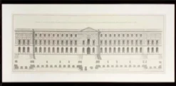 Casa Padrino Bilder / Kunstdruck Set Fassade vom Louvre Mehrfarbig 109 x H. 52 cm - Luxus Wohnzimmer Dekoration