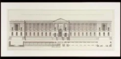 Casa Padrino Bilder / Kunstdruck Set Fassade vom Louvre Mehrfarbig 109 x H. 52 cm - Luxus Wohnzimmer Dekoration