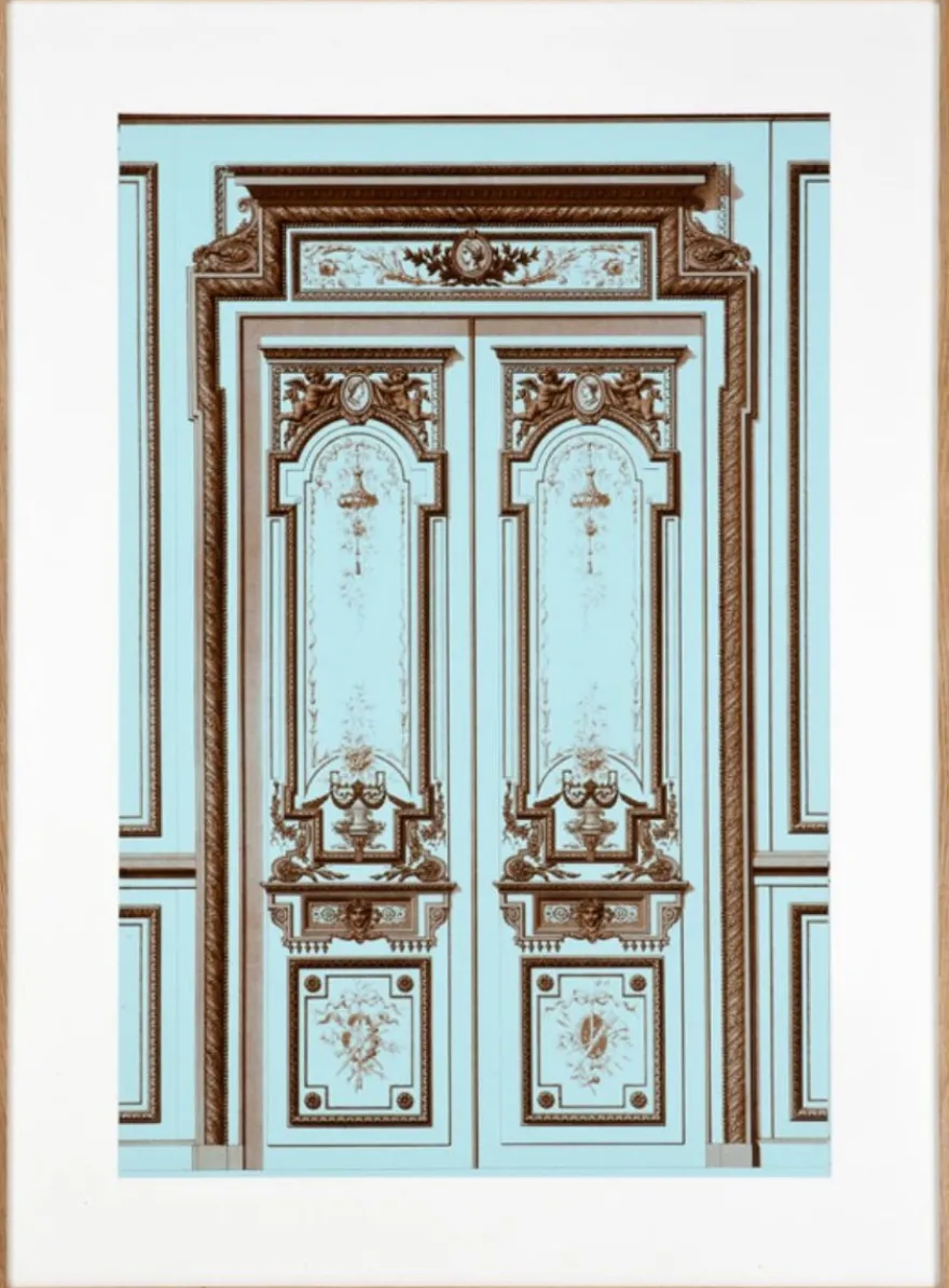 Casa Padrino Bilder / Kunstdruck Set Antike Französische Türen Mehrfarbig 83 x H. 113 cm - Luxus Kollektion