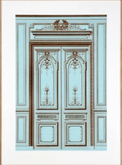 Casa Padrino Bilder / Kunstdruck Set Antike Französische Türen Mehrfarbig 83 x H. 113 cm - Luxus Kollektion