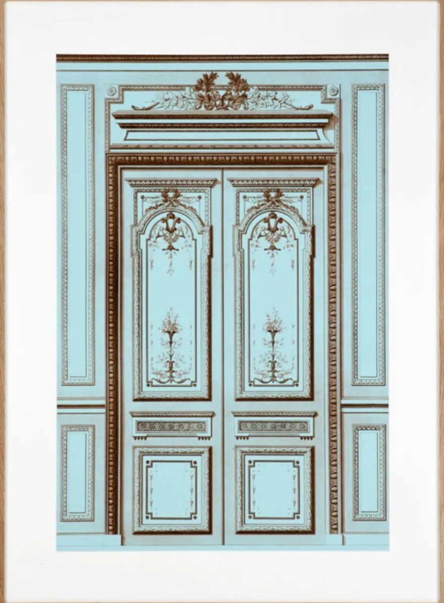 Casa Padrino Bilder / Kunstdruck Set Antike Französische Türen Mehrfarbig 83 x H. 113 cm - Luxus Kollektion