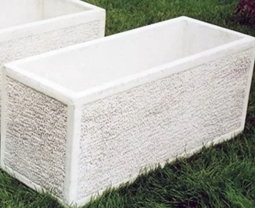 Casa Padrino Blumenkübel Weiß 100 x 40 x H. 45 cm - Rechteckiger Pflanzkübel