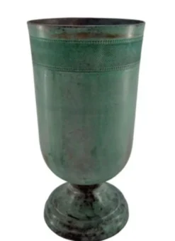 Casa Padrino Blumenvase Mintgrün Ø 14 x H. 29 cm - Runde Aluminium Vase - Deko Accessoires
